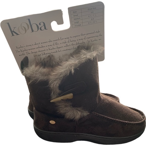 Kooba Shoes Nwt Kooba Brown Faux Suede And Fur Slipper Boots Sz
